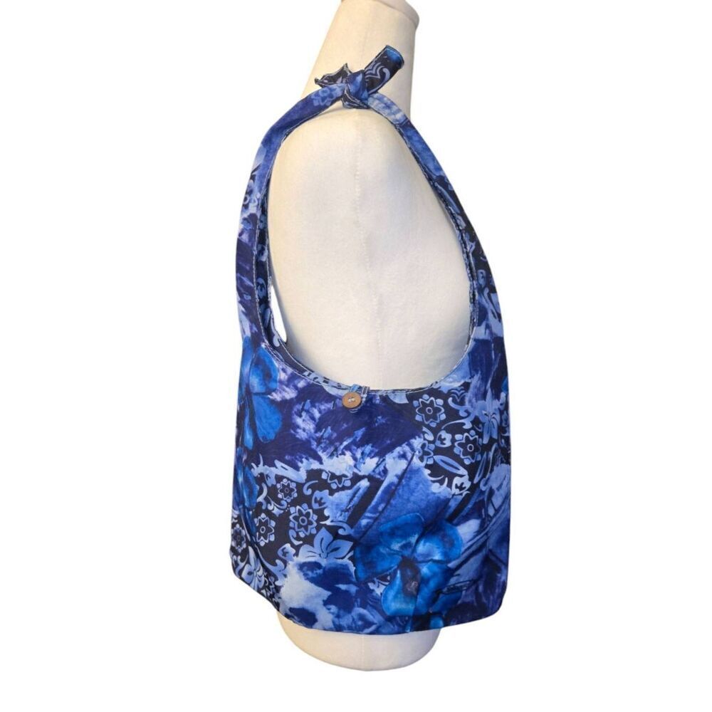 Authentic Fitness Women's Blue Floral Lightweight Hobo Bag